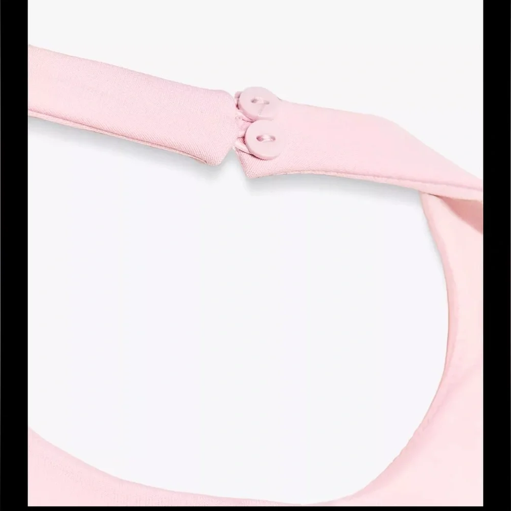 Zara short halter dress with godets, pastel pink - Picture 13 of 15